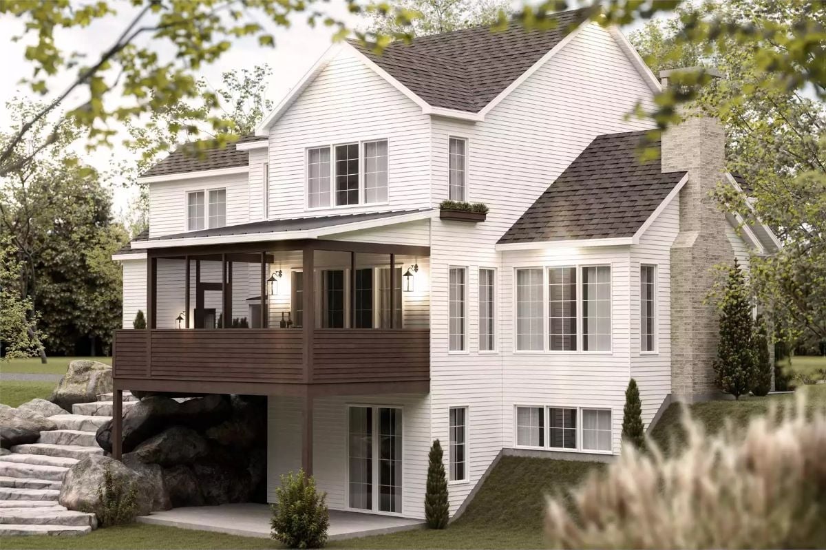 Covered Porch Tucked Into the Roofline Like It Was Always Meant to Be There