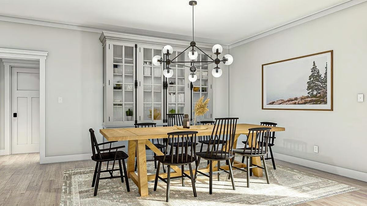 Black Windsor Chairs Against Natural Oak — Dining Rooms Don't Need More Than That