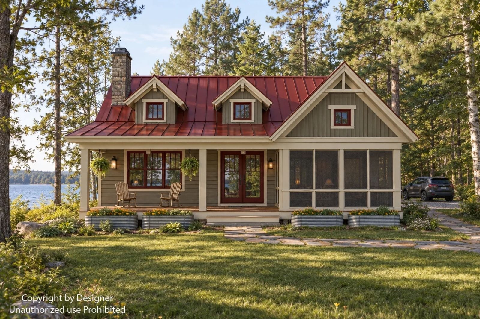 Loon Cove 2-Bedroom Rustic Cottage with Screened Porch Designed for Couples Who Want a Home That Feels Like Vacation (Floor Plan)