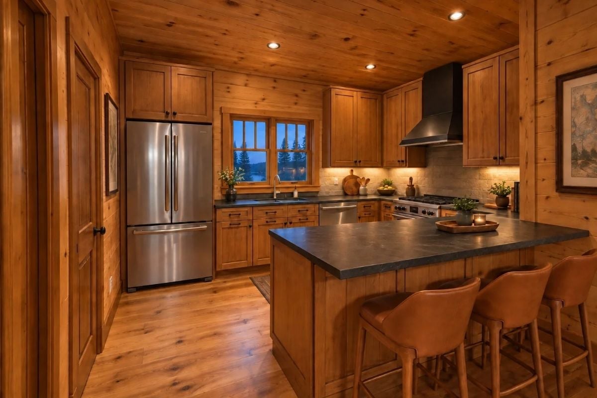 Soapstone Counters and Knotty Pine Cabinets That Earn Their Keep Every Day