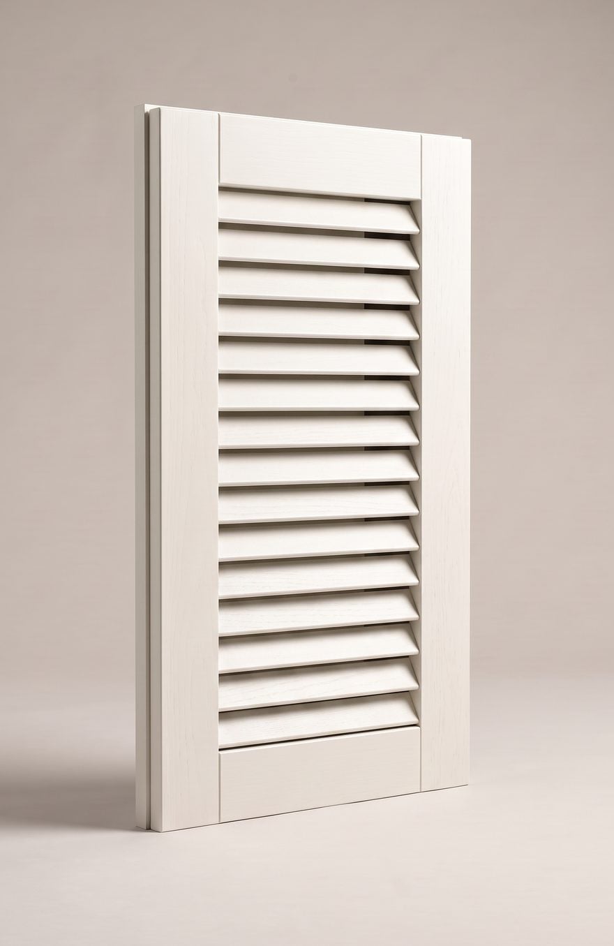 Louvered kitchen cabinet door illustration