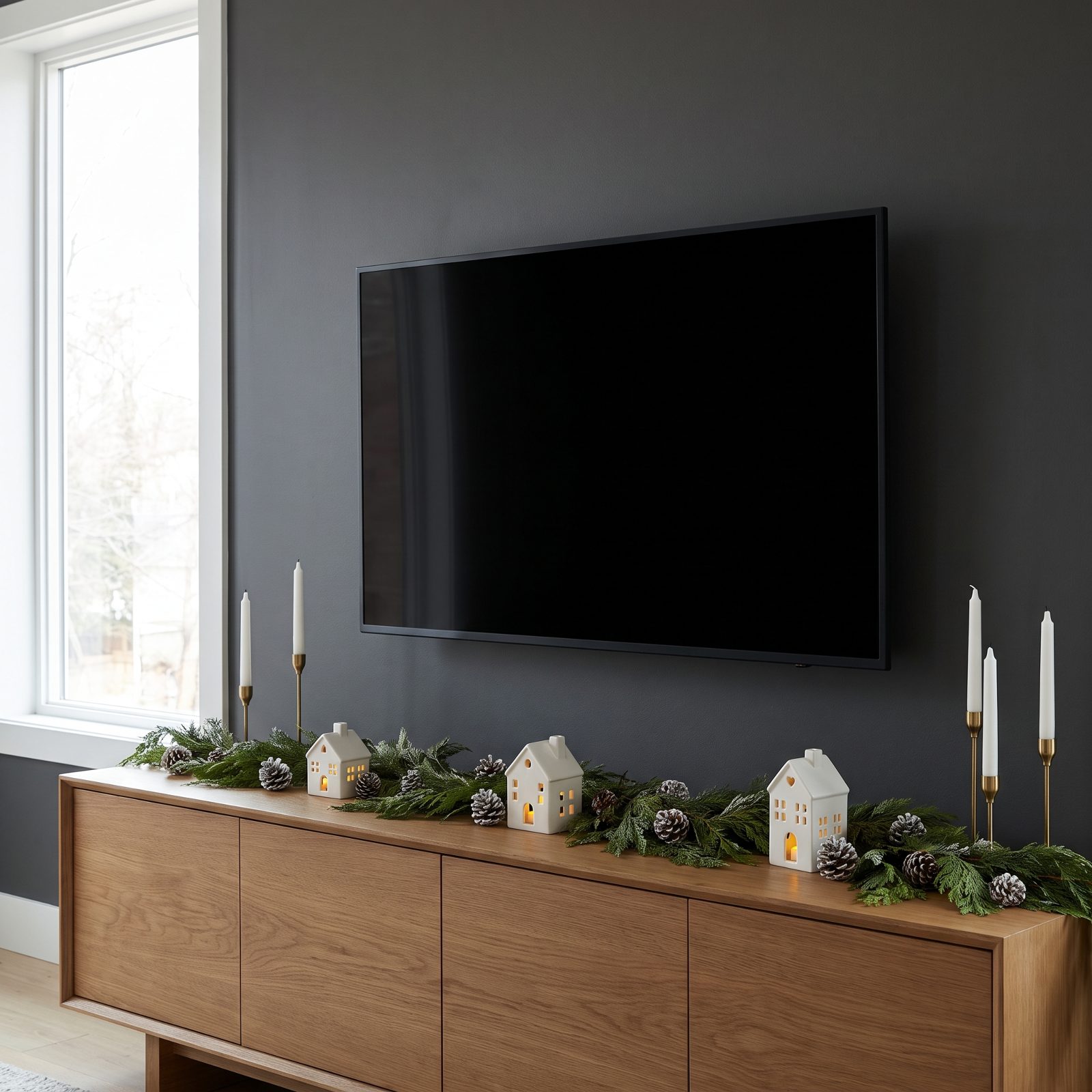 A Low Arrangement That Respects the TV Above