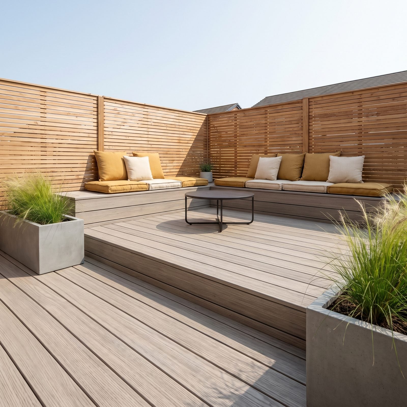 Low Deck That Doubles as Extra Seating