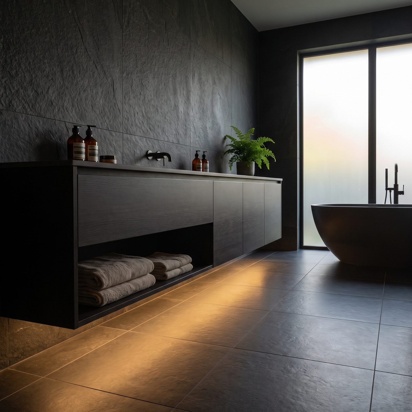 Low-Level Night Lighting Beneath the Vanity