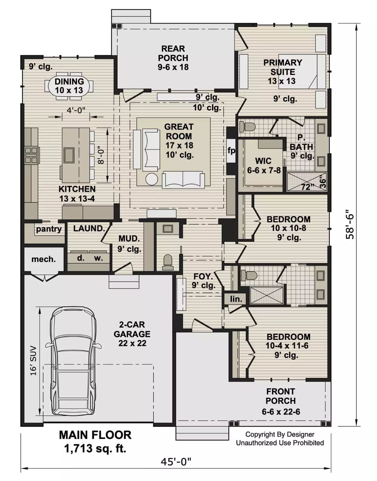 Floor Plan - Lumby Lane 3-Bedroom Farmhouse with Front Porch Designed for Homeowners with a Soft Spot for Front Porches and Slow Mornings