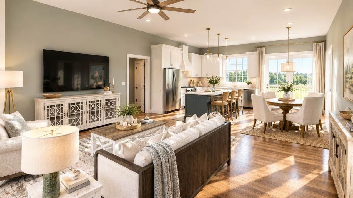 Open-Concept Living Where the Kitchen Island Does the Heavy Lifting