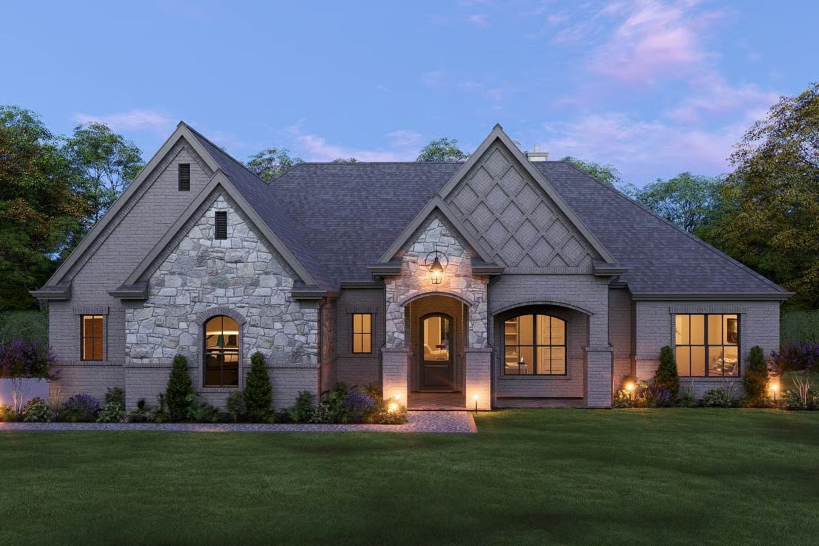 Maison Grise 4-Bedroom French Country with Covered Patio Designed for Families Who Refuse to Live in a Cookie-Cutter Subdivision (Floor Plan)