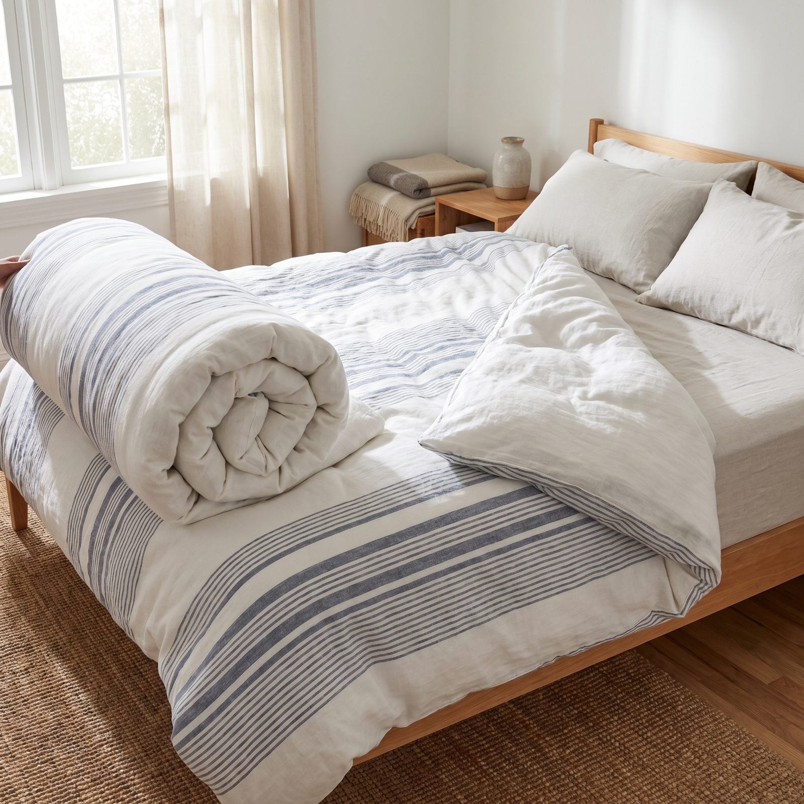 Make the Bed in Thirty Seconds With the Duvet Roll