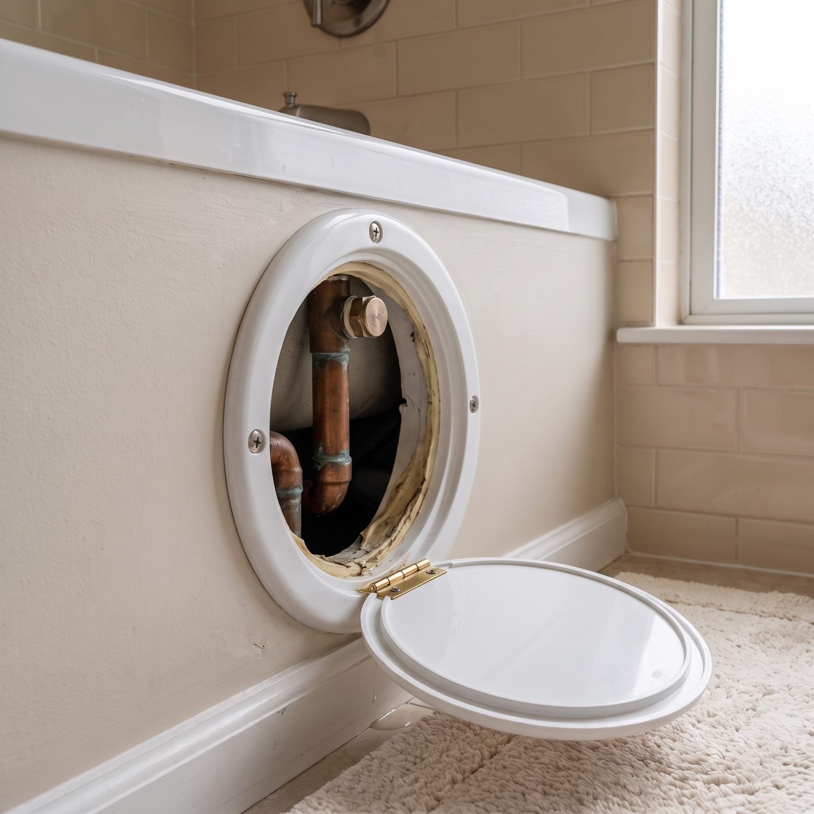 Marine-Grade Deck Plates That Keep Tub Plumbing Reachable