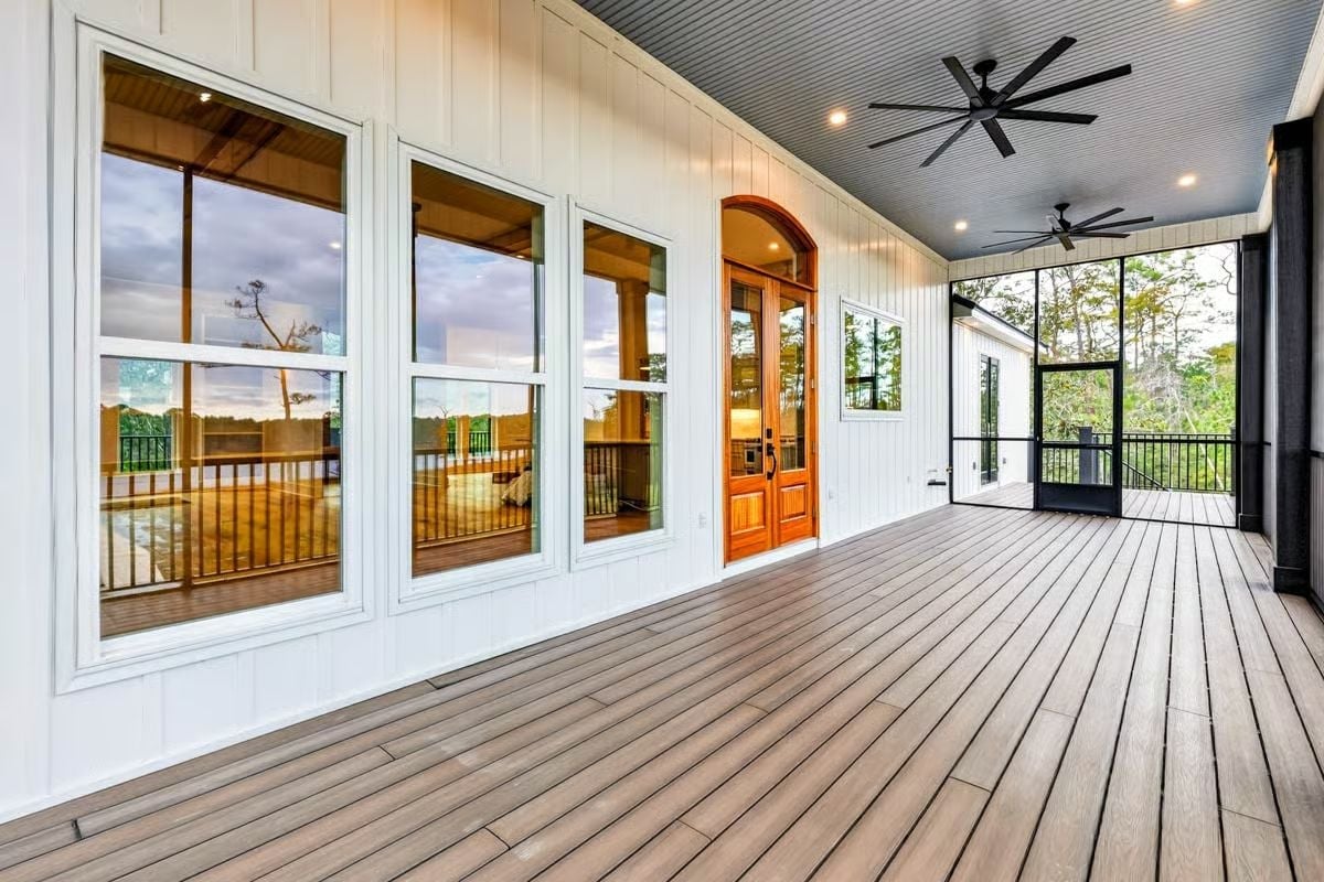 Covered Porch Wide Enough to Forget You Need Furniture Yet