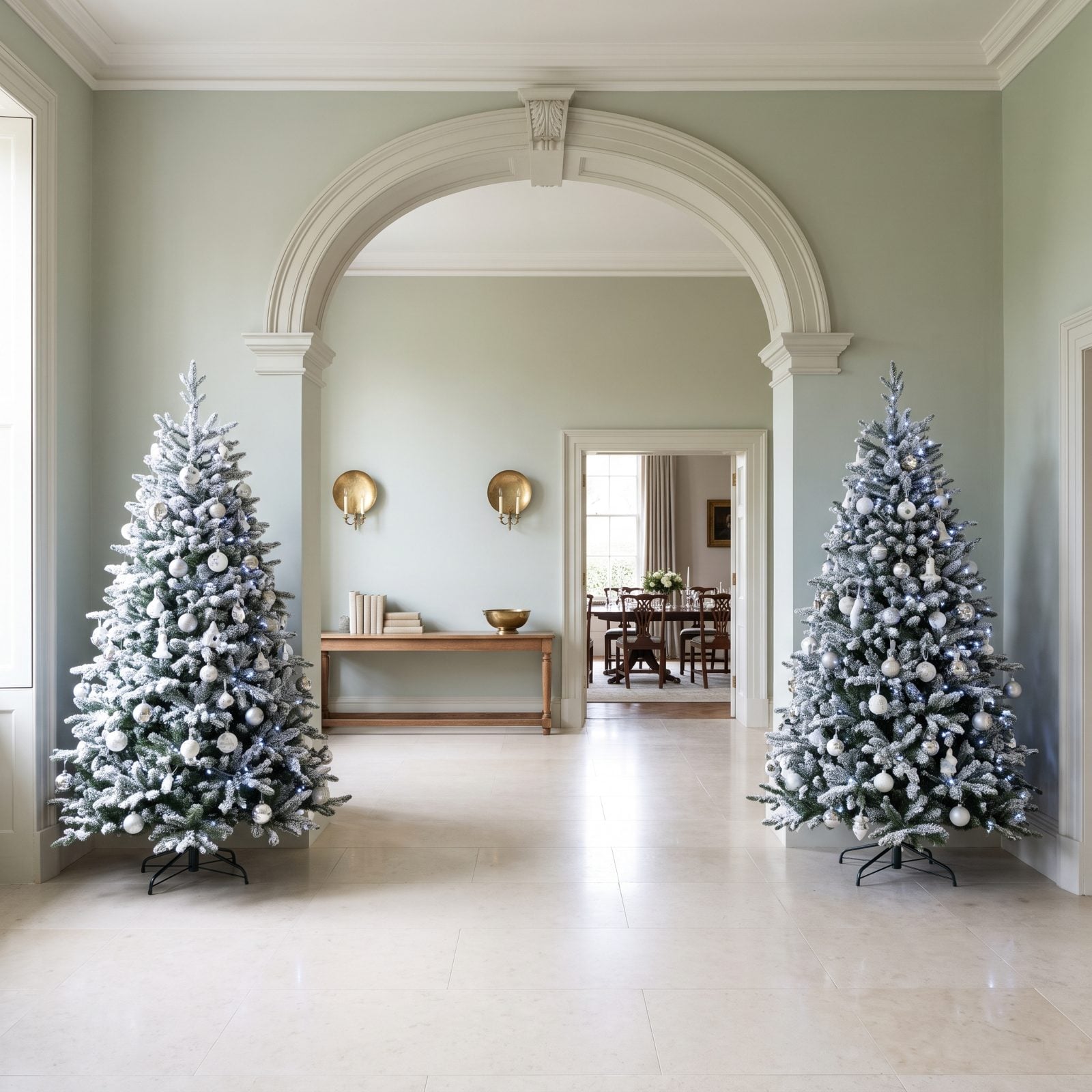 A Matched Pair Framing a Grand Arched Doorway