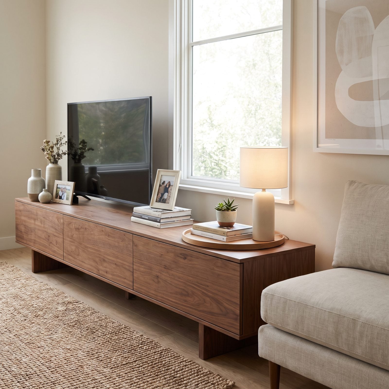 The Media Console Knickknacks Crowding the Television