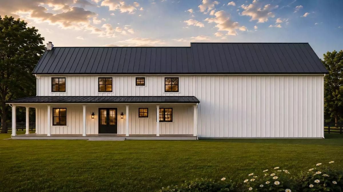Black Metal Roof, White Board-and-Batten, Zero Apologies