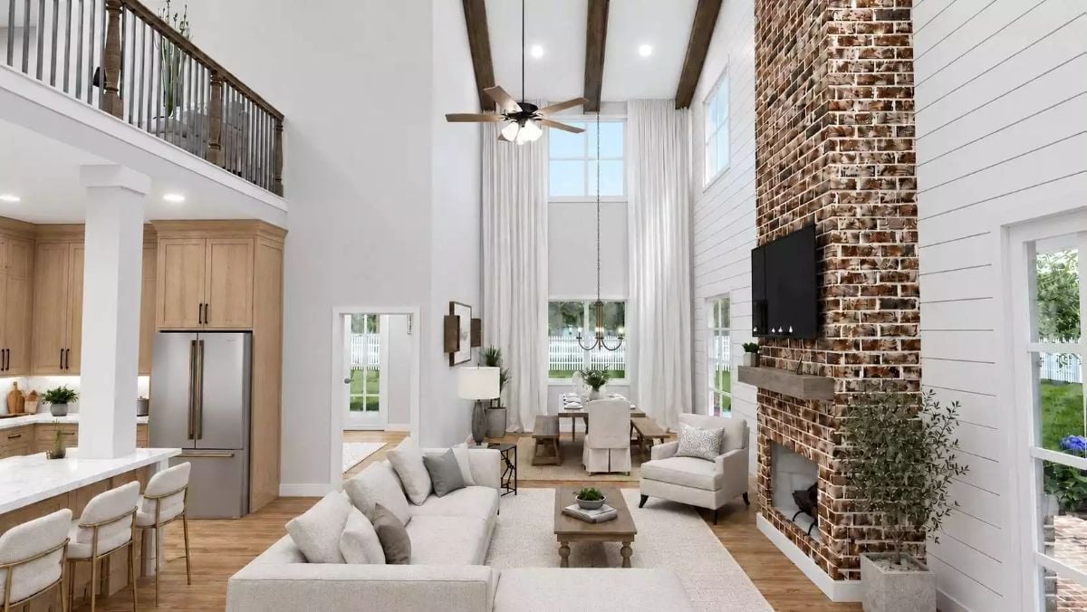 Brick Fireplace Tower, Two Stories Tall, Absolutely Earned