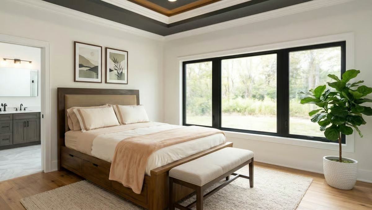 Tray Ceiling, Storage Bed, and a Window Wall That Does the Heavy Lifting