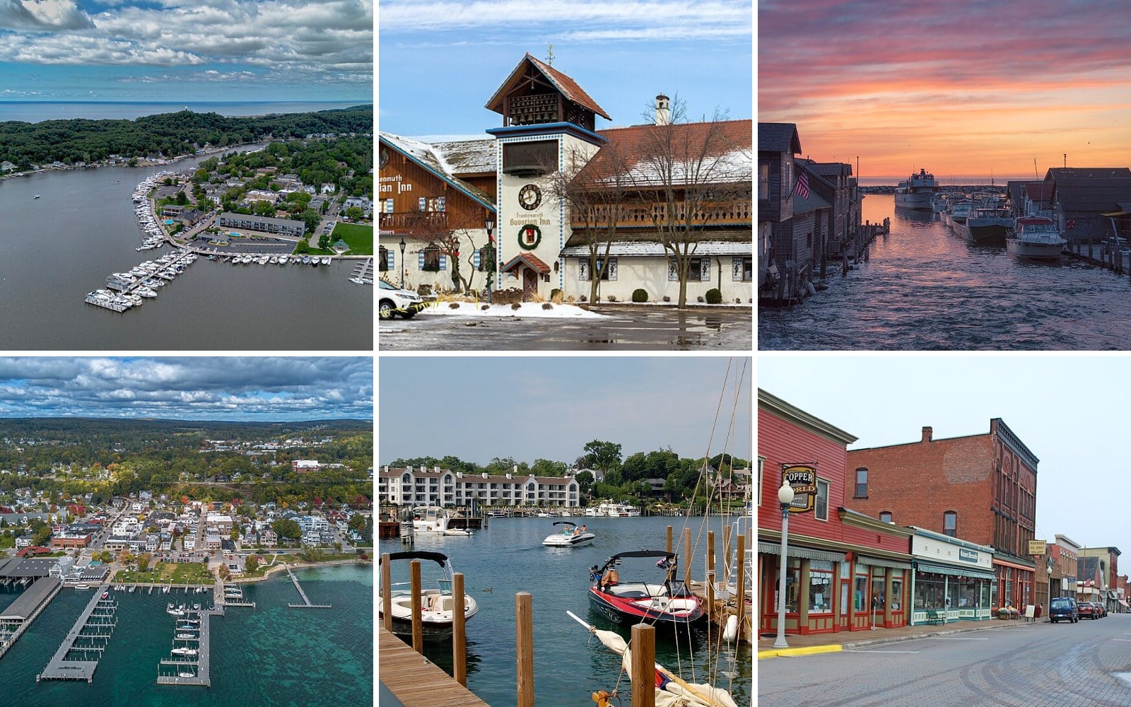 Michigan small towns: Saugatuck, Frankenmuth, Leland, Harbor Springs, Petoskey and Calumet