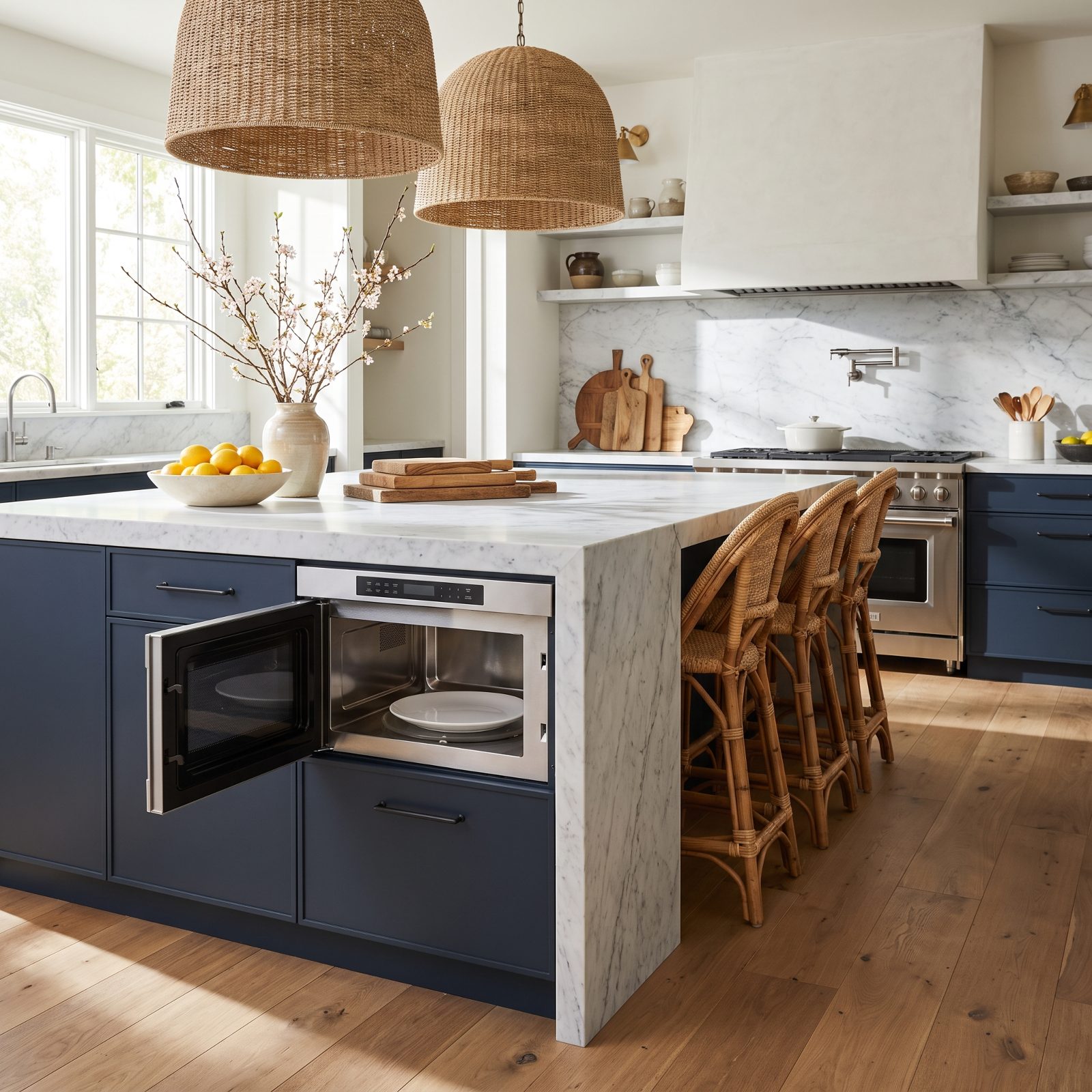 A Microwave Drawer Tucked Below the Counter