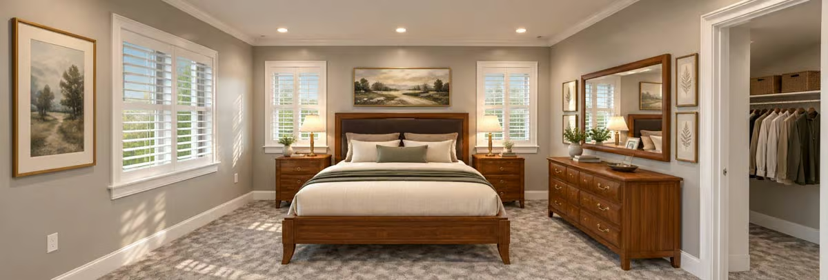 Warm Wood, Matching Nightstands, and a Dresser That Earns Its Wall Space