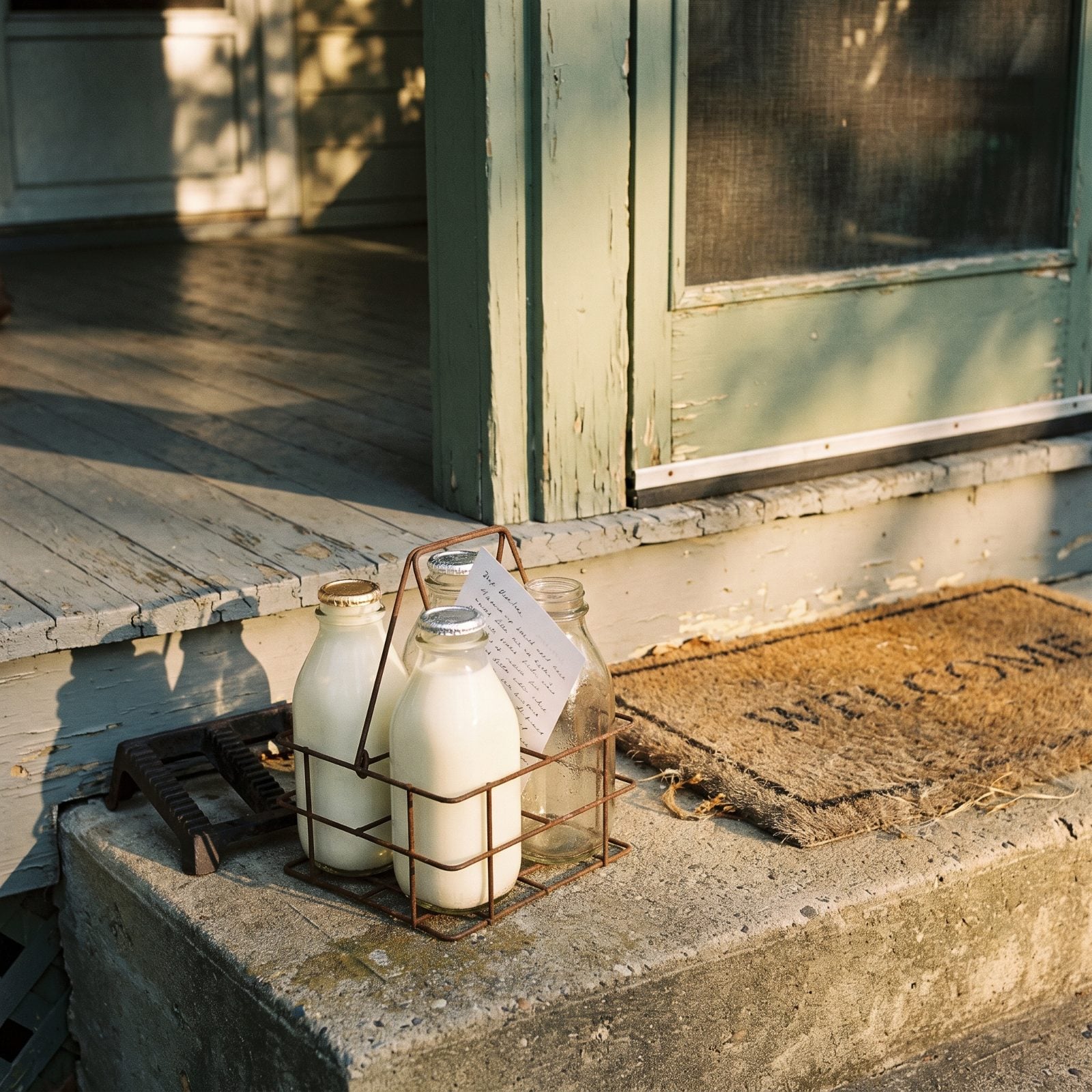 The Milk Bottles Left on the Porch Like a Standing Promise