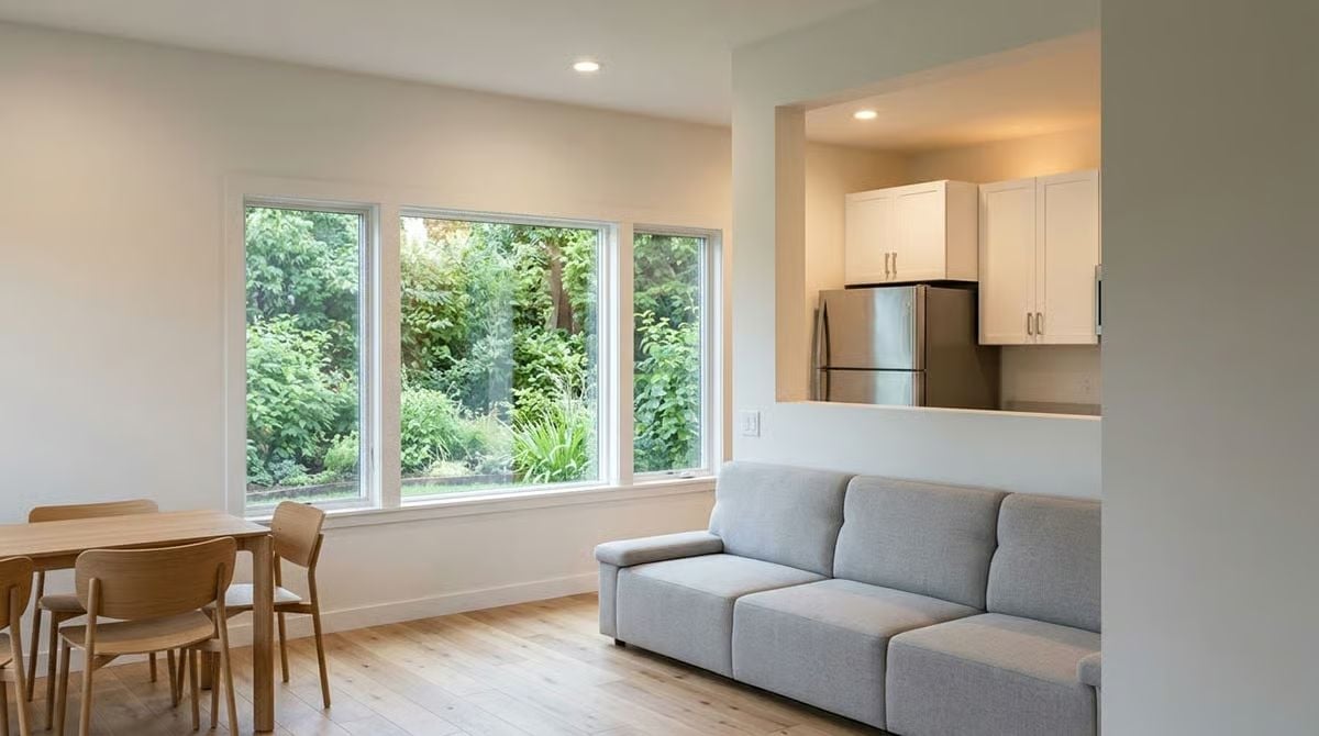 Light Does the Heavy Lifting in This Open-Plan Living Space