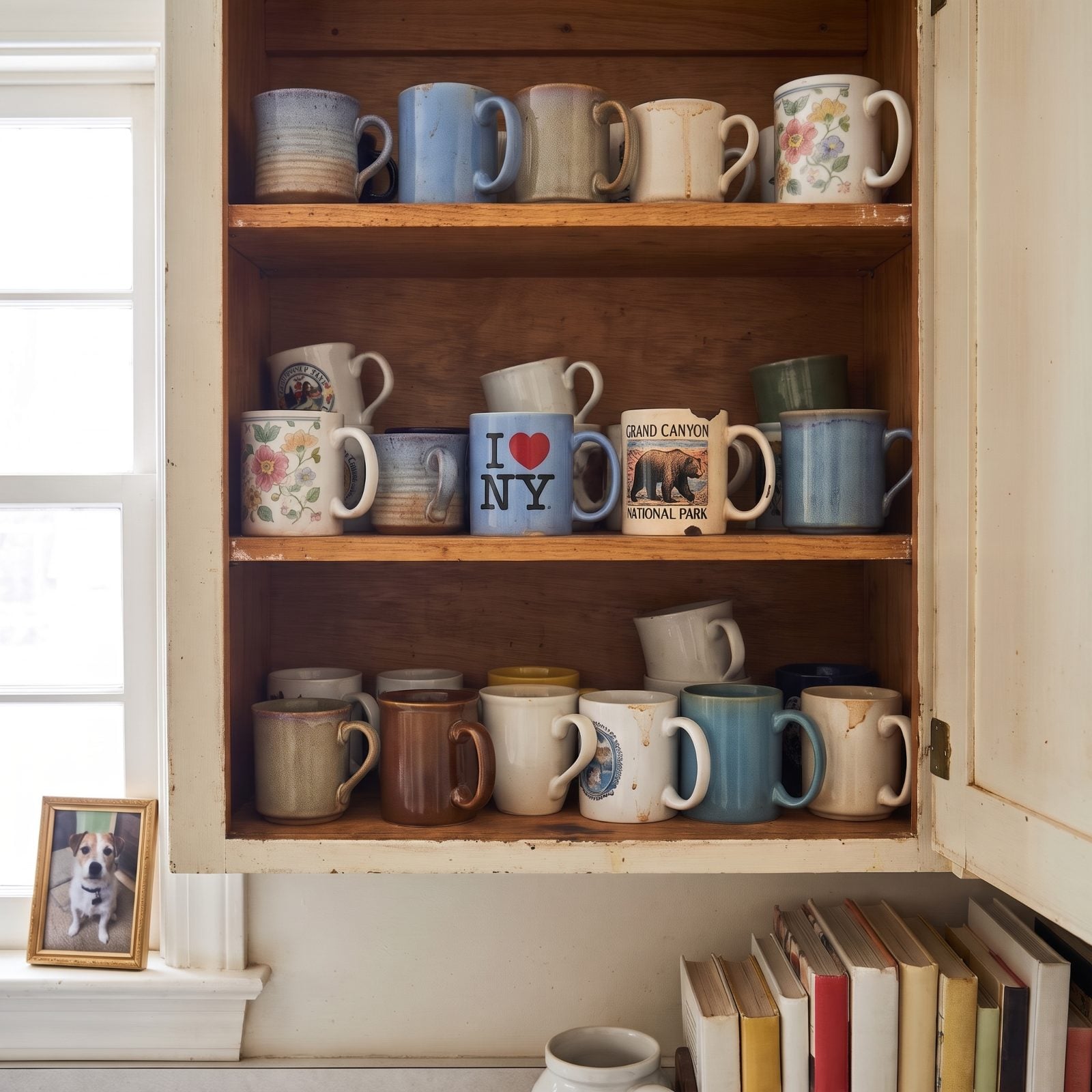 Mismatched Mugs in the Cupboard