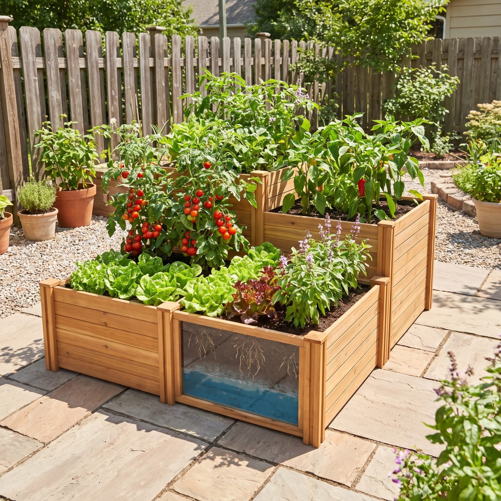 Modular Raised Beds With Water Reservoirs