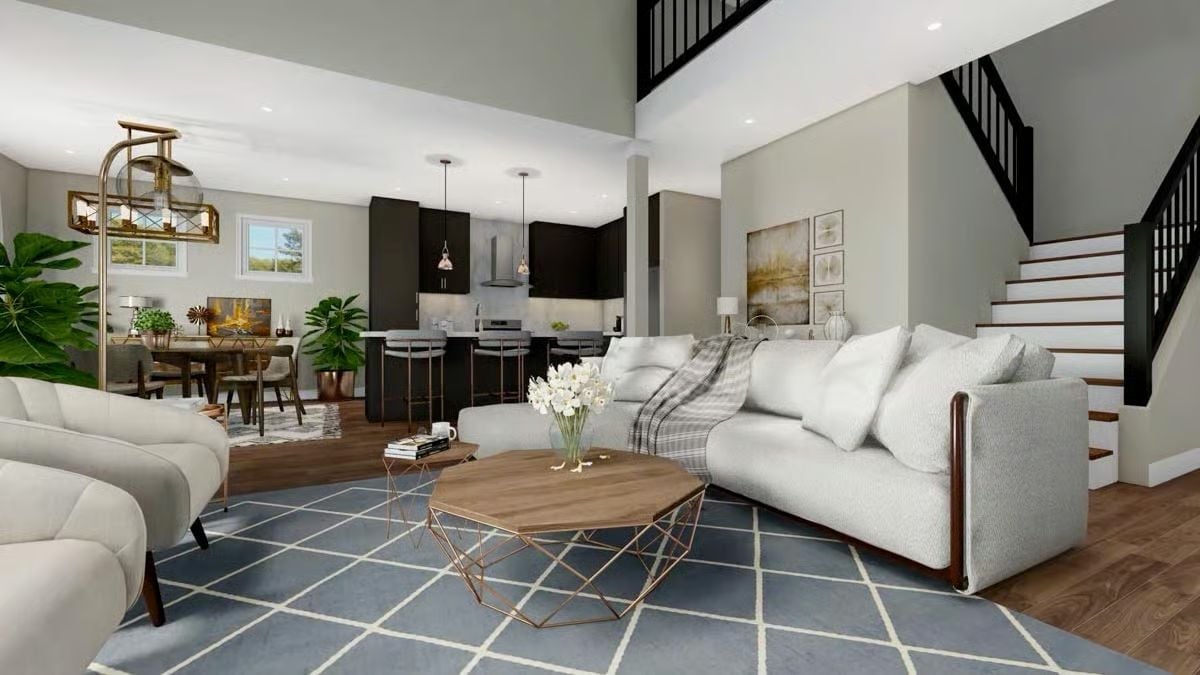 Open-Plan Living Where the Kitchen Island Does Half the Work