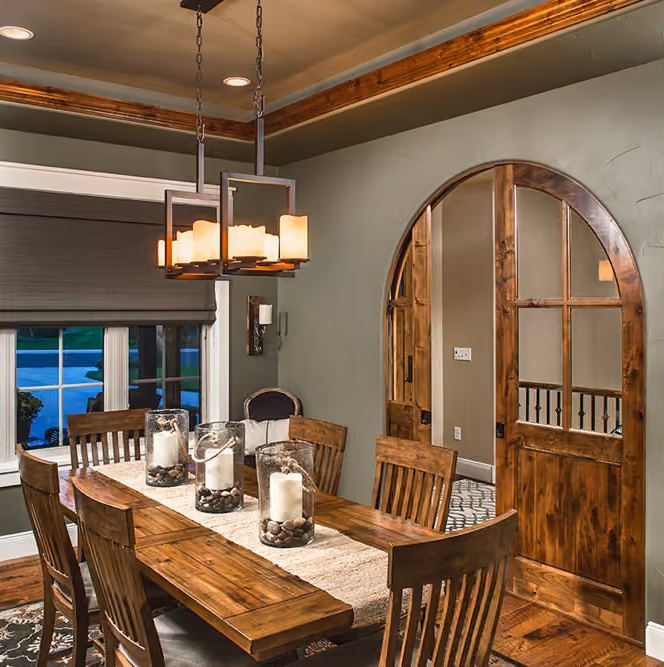 Arched Knotty Alder Doors and Candle Light That Actually Does Something