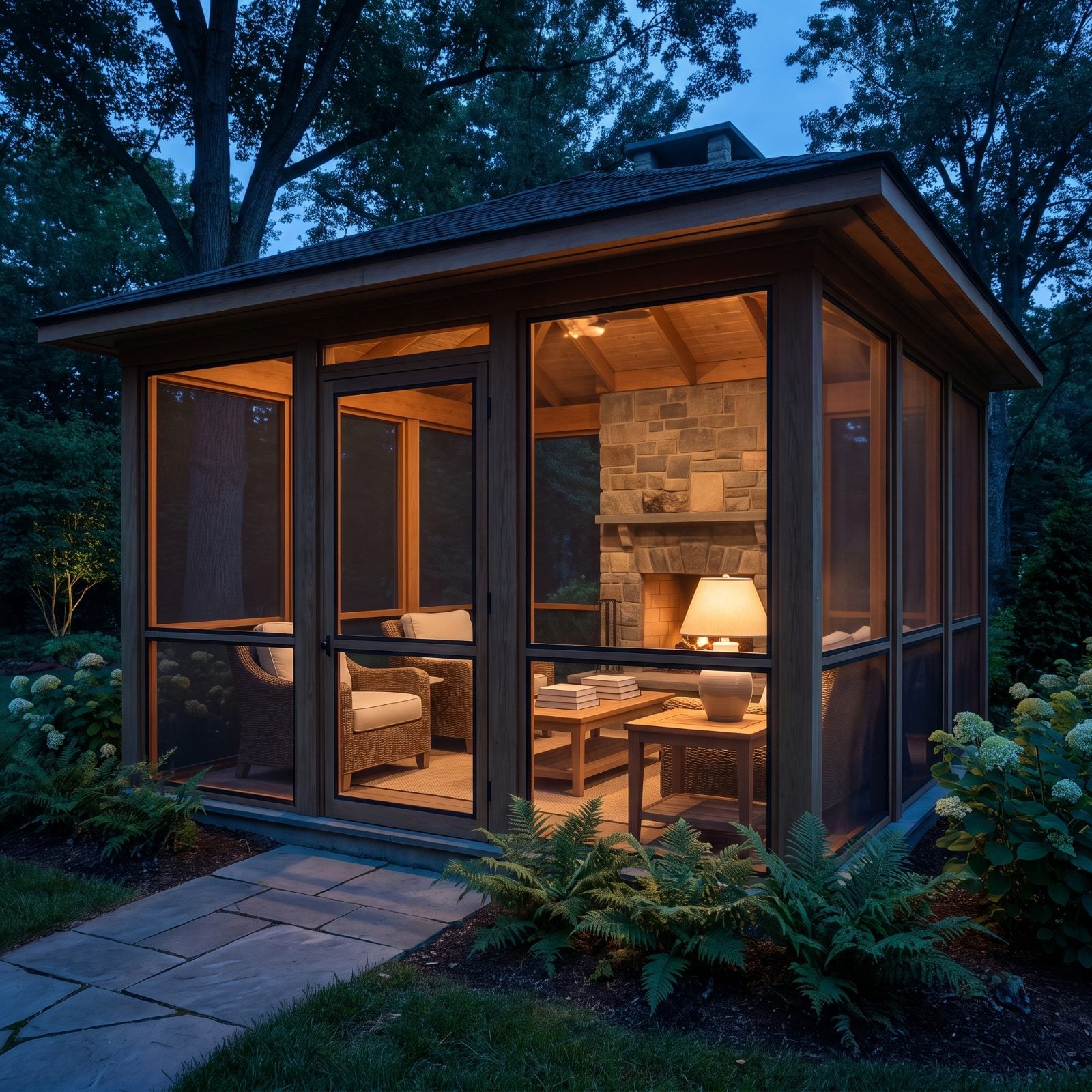 Mosquito-Screen Pavilions That Give You the Yard Back at Dusk