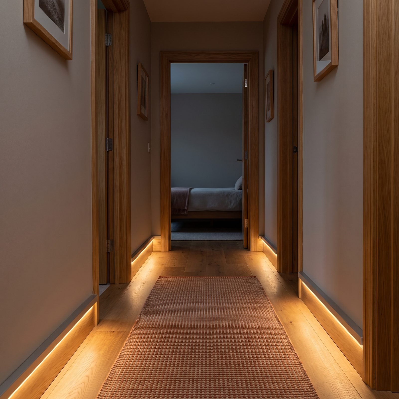 Motion-Activated Baseboard Lights for After-Dark Hallway Trips