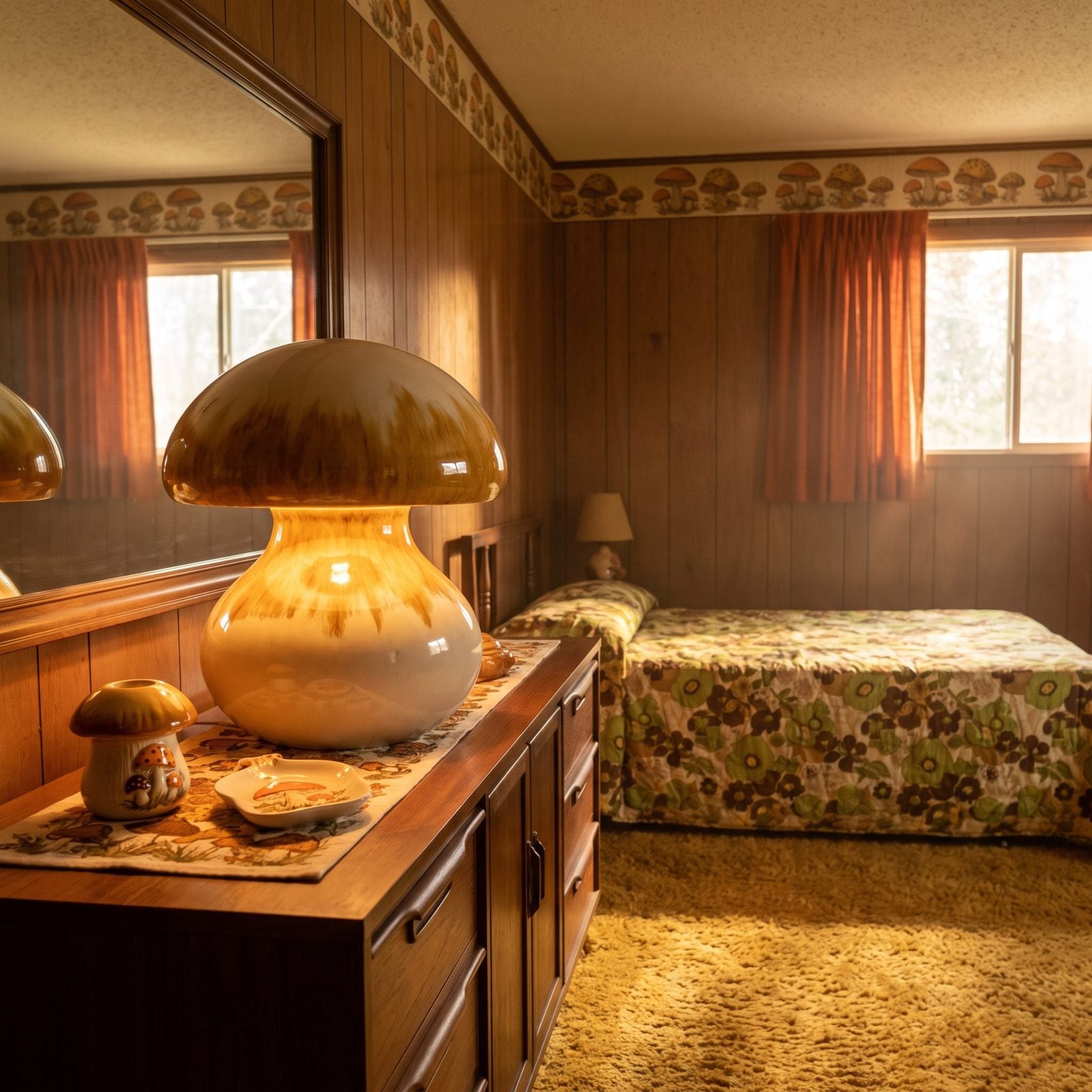 Mushroom-Shaped Lamps and Accessories on Every Surface