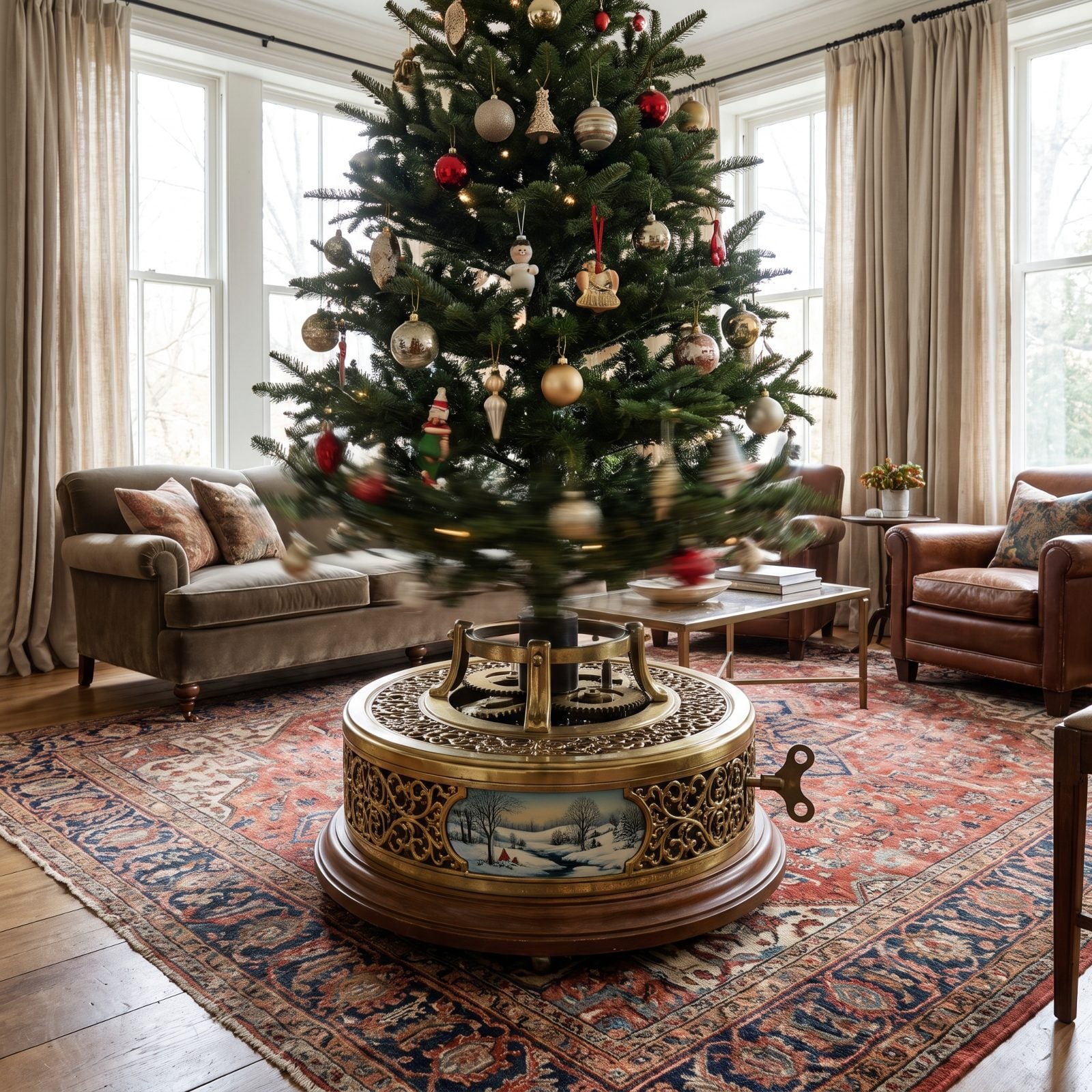 A Musical Rotating Tree Stand