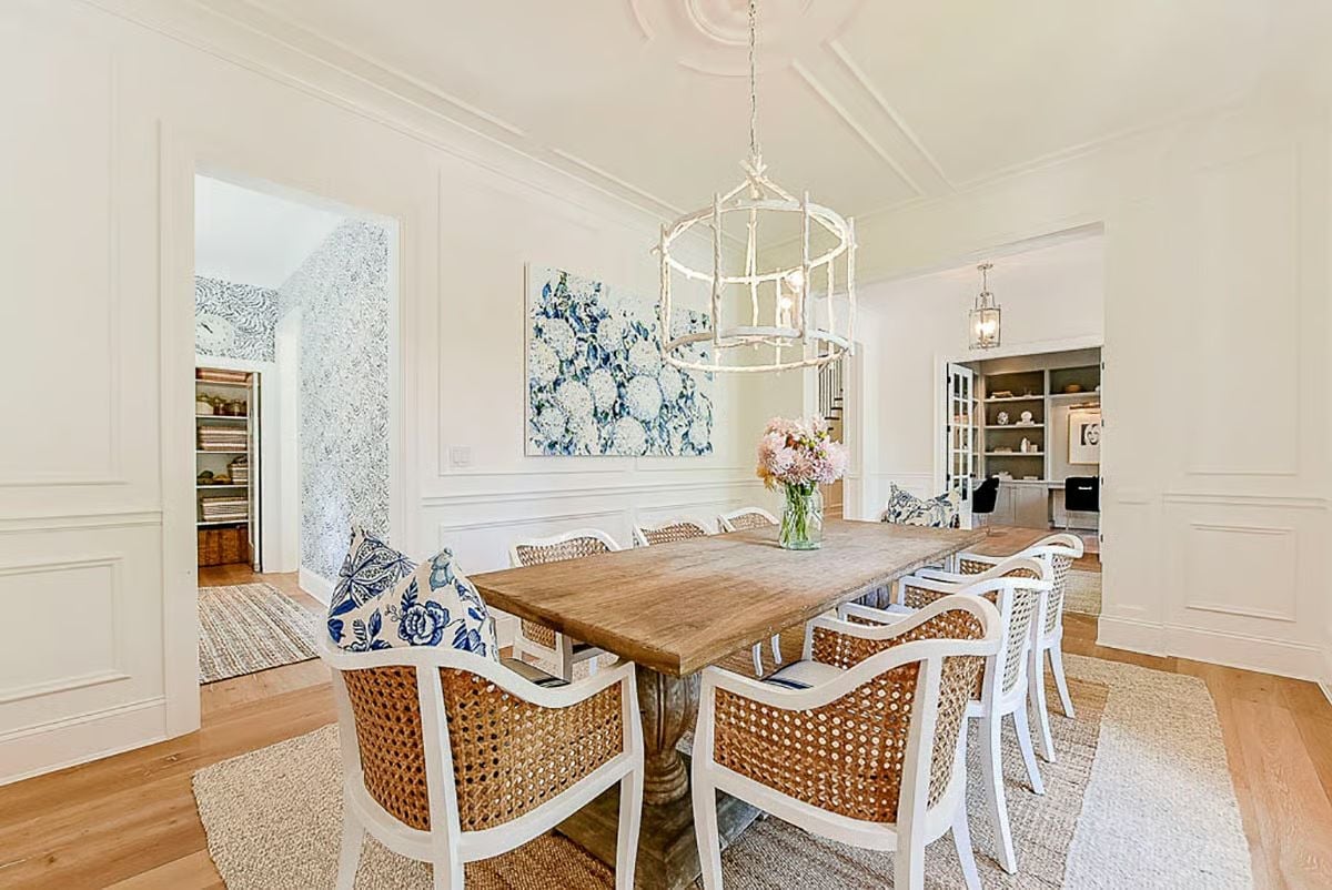 Cane-Back Chairs and a Farm Table That's Not Pretending to Be Anything Else
