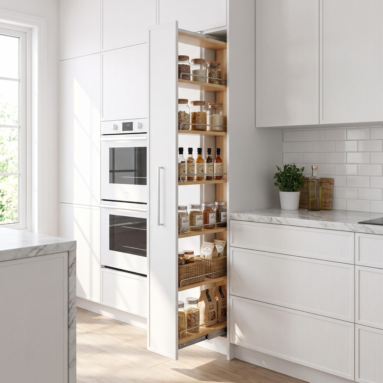 A Narrow Pull-Out Pantry