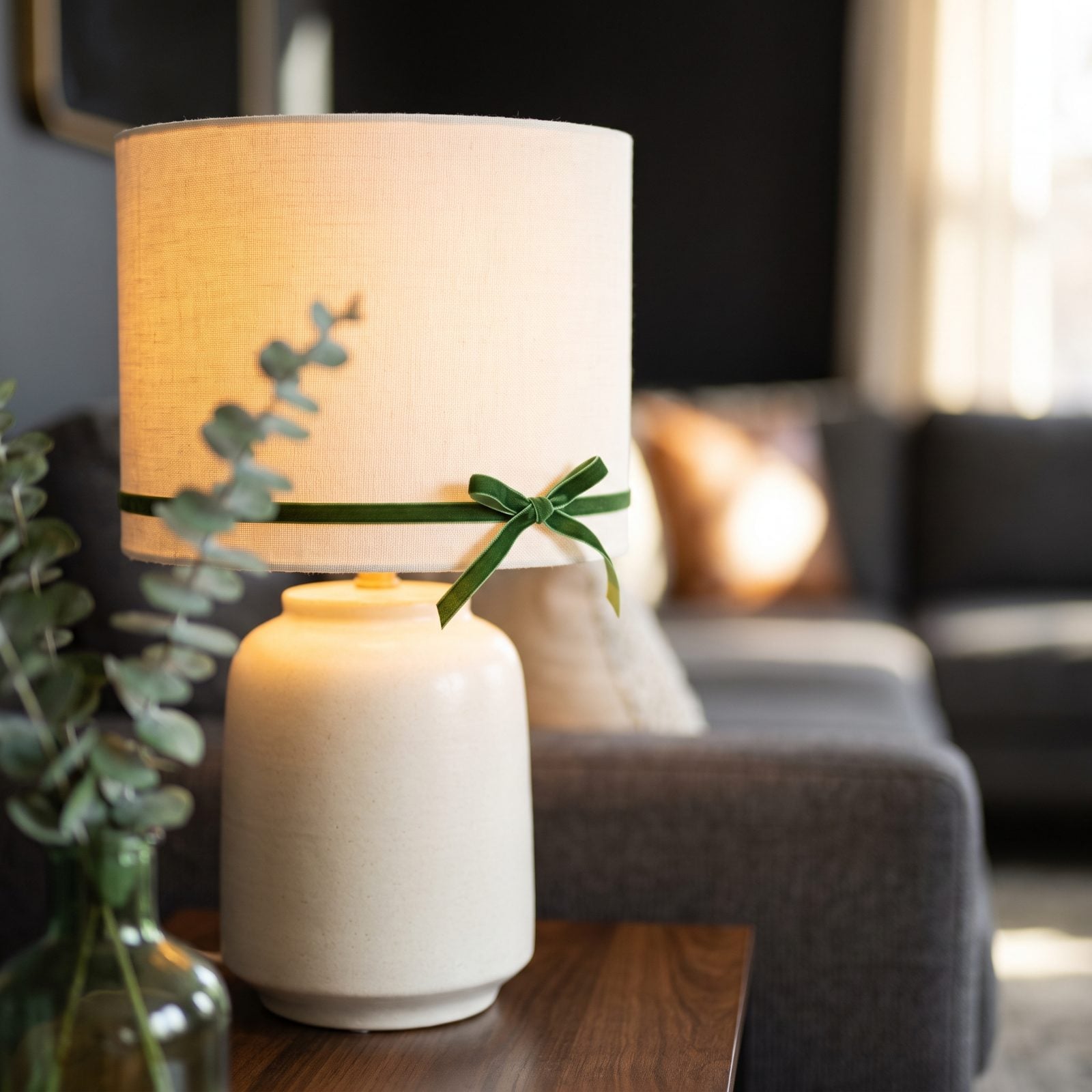 A Narrow Ribbon Tied Around a Lampshade