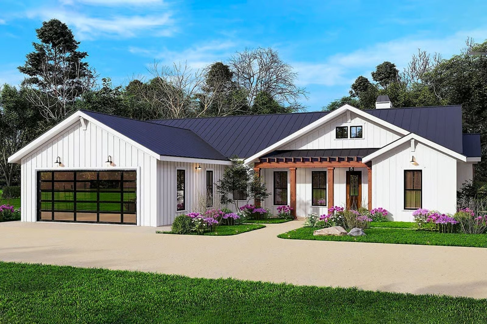 Navy Seam 3-Bedroom Modern Farmhouse with Vaulted Lodge Room Designed for Couples Who Want a Home That Feels Like Vacation (Floor Plan)