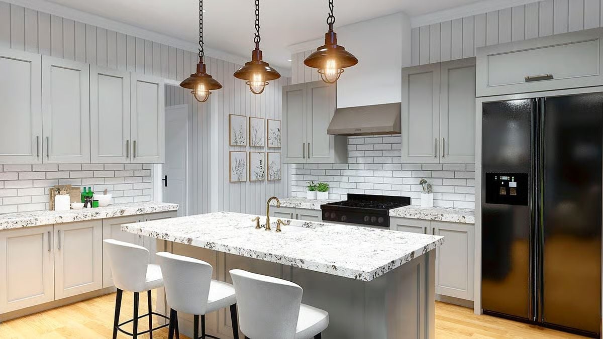 Copper Pendants and Granite That Actually Earns the Attention