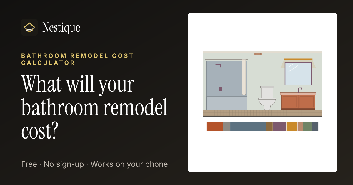Bathroom Remodel Cost Calculator from Nestique