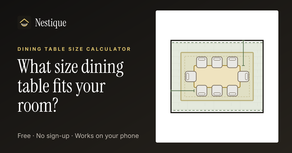 Dining Table Size Calculator from Nestique