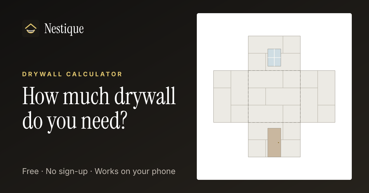 Drywall Calculator from Nestique