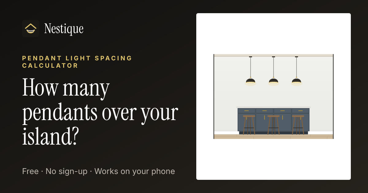 Pendant Light Spacing Calculator from Nestique