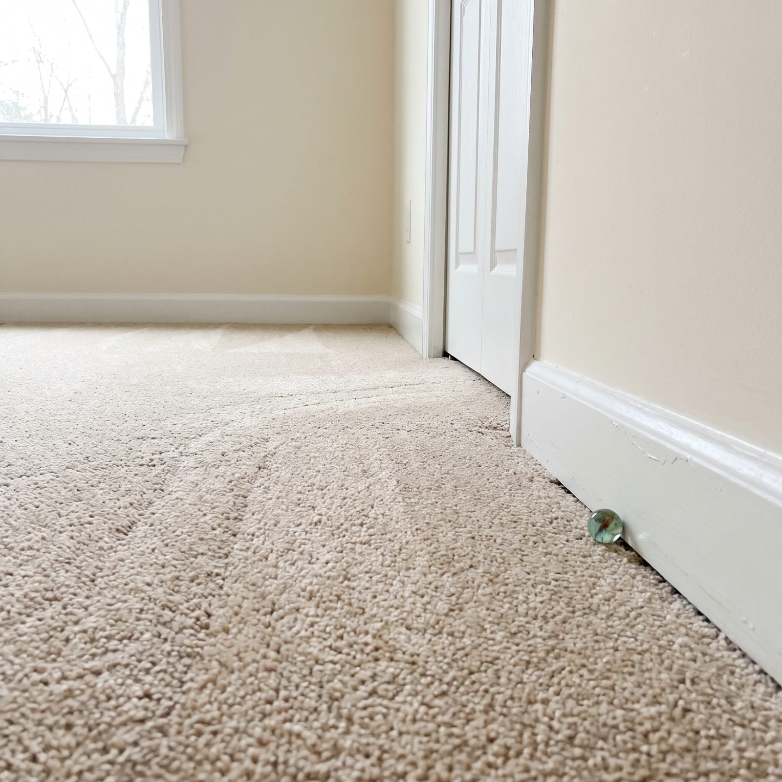 New Carpet That Can't Hide a Tilting Floor
