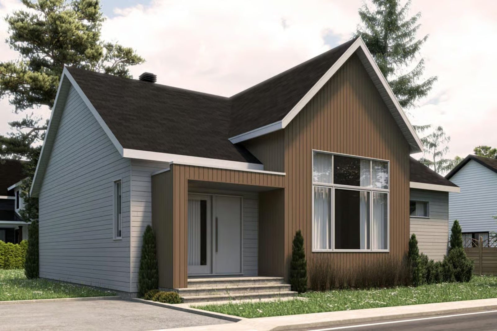 Nordic Frame 2-Bedroom Modern Scandinavian with Covered Porch Designed for Couples Who Love a Quiet Morning Coffee More Than Anything (Floor Plan)