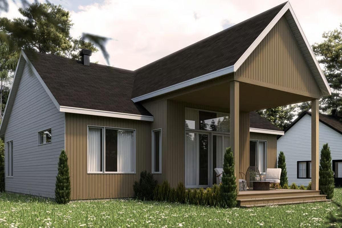 Covered Porch with Gabled Roof Earns Every Square Foot
