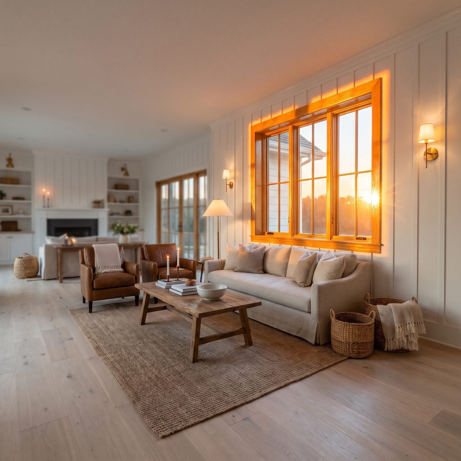 Oak Trim So Orange It Glows at Sunset