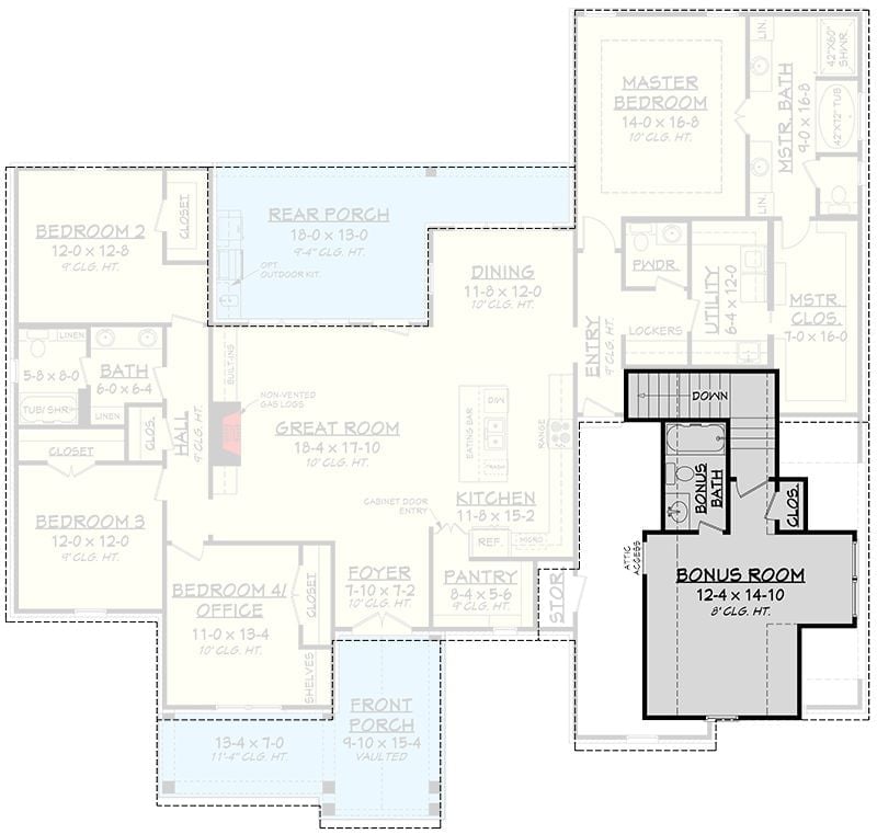 Floor Plan 2 - The Odessa 4-Bedroom Country Craftsman with Bonus Room Designed for Families Who Love the Sound of a Full House