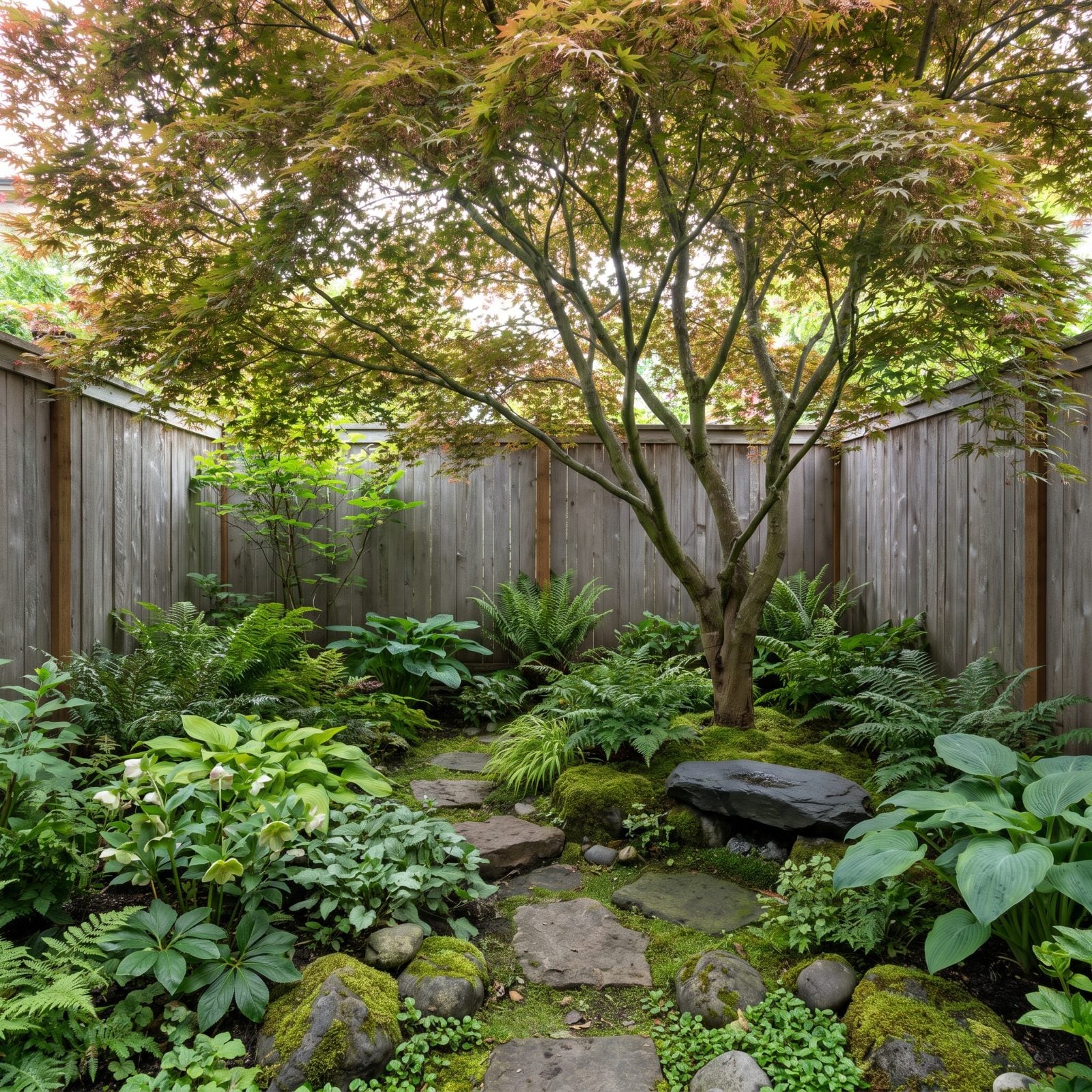One-Tree Miniature Woodland Garden