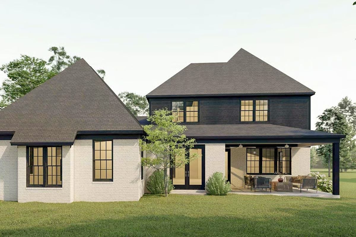 Painted Brick and Dark Cladding Pull Off Something Rare in Rear Elevations