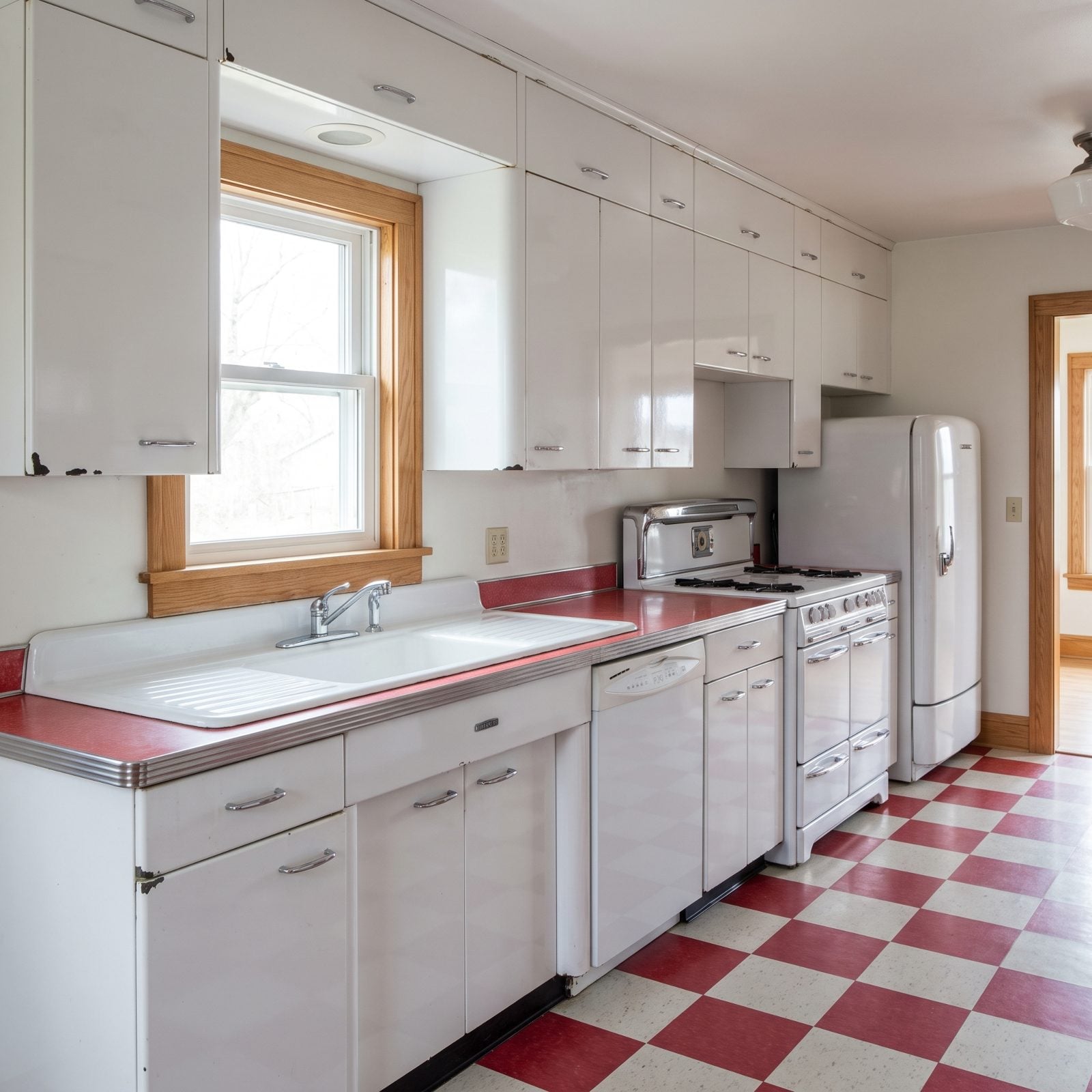 Original Enameled-Steel Kitchen Cabinets