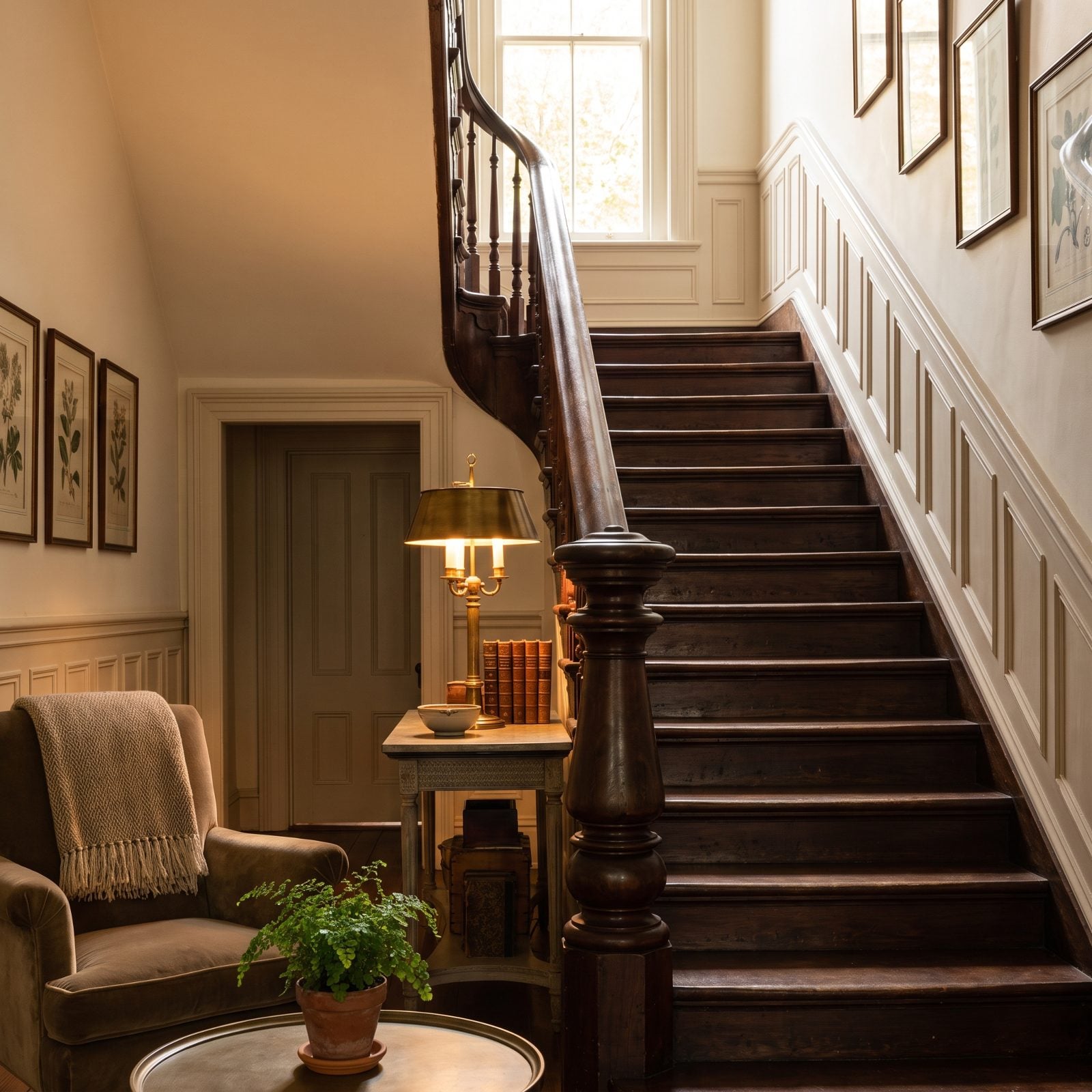 The Original Staircase, With Its Turned Newel Post Still Earning Its Keep
